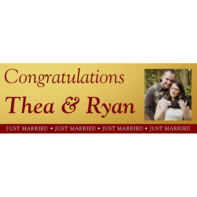 Just Married Personalised Photo Banner