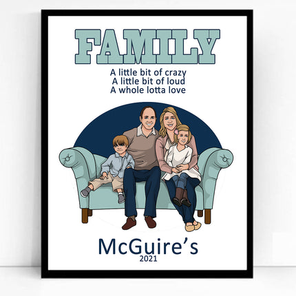 Crazy And Loud Custom Family Caricature Gift