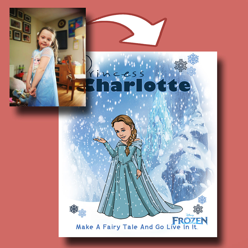 The Little Frozen Princess Child Caricature Portrait
