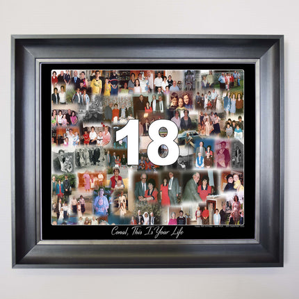 This IS Your Life 18th  Birthday Blended Memories Framed Collage