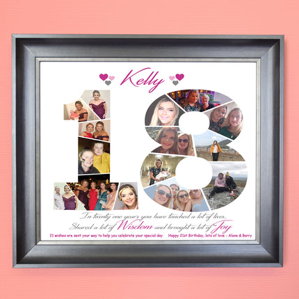 18th Birthday Framed Number Collage