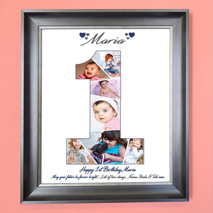 1st Birthday Framed Photo Collage - Do More With Your Pictures