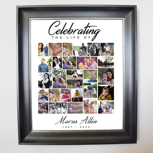 Celebrating Life Of Memorial Framed Photo Collage - Do More With Your Pictures