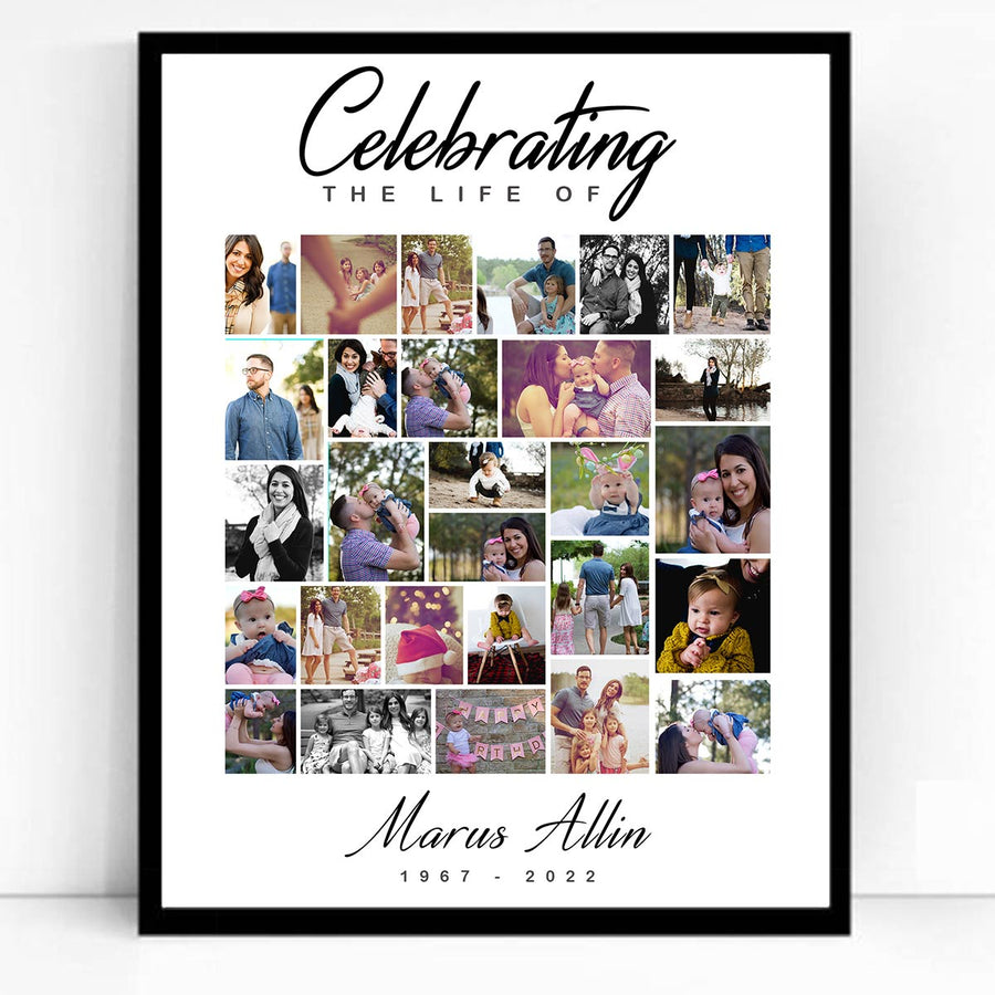 Celebrating Life Of Memorial Framed Photo Collage - Do More With Your Pictures