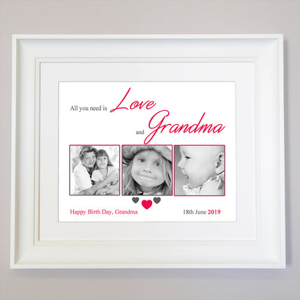 All You Need Is Love And Grandma Sentiment Gift Frame - Do More With Your Pictures