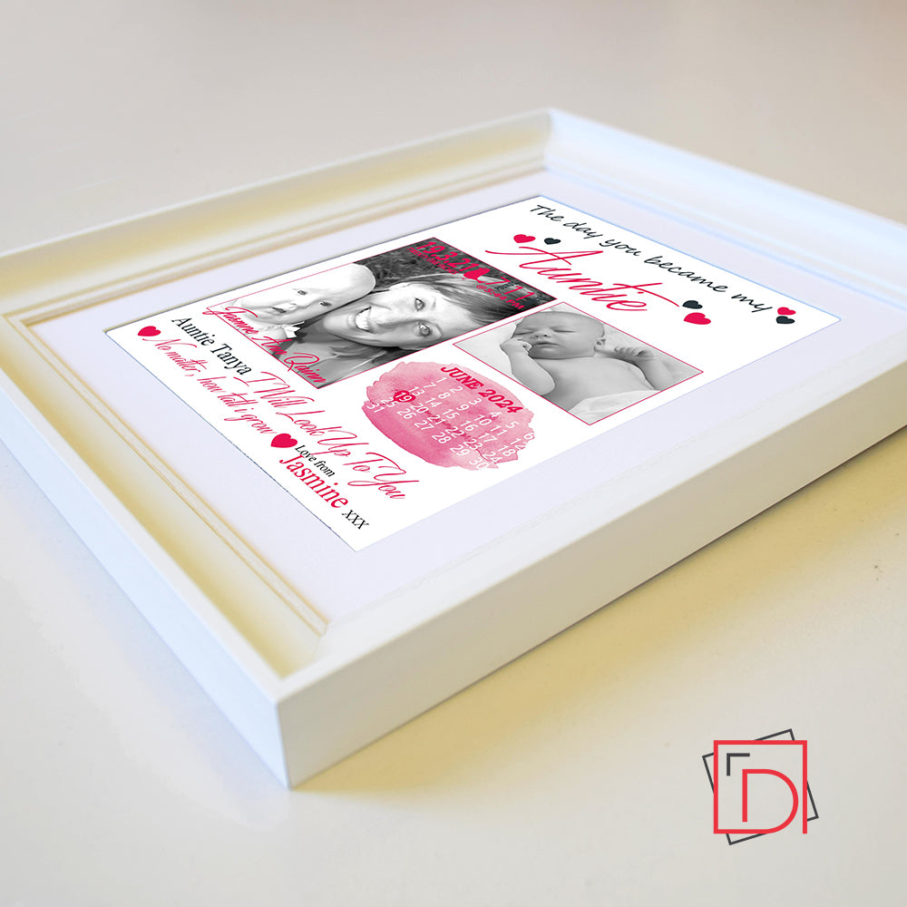 The Day You Became My Aunt Sentiment Gift Frame