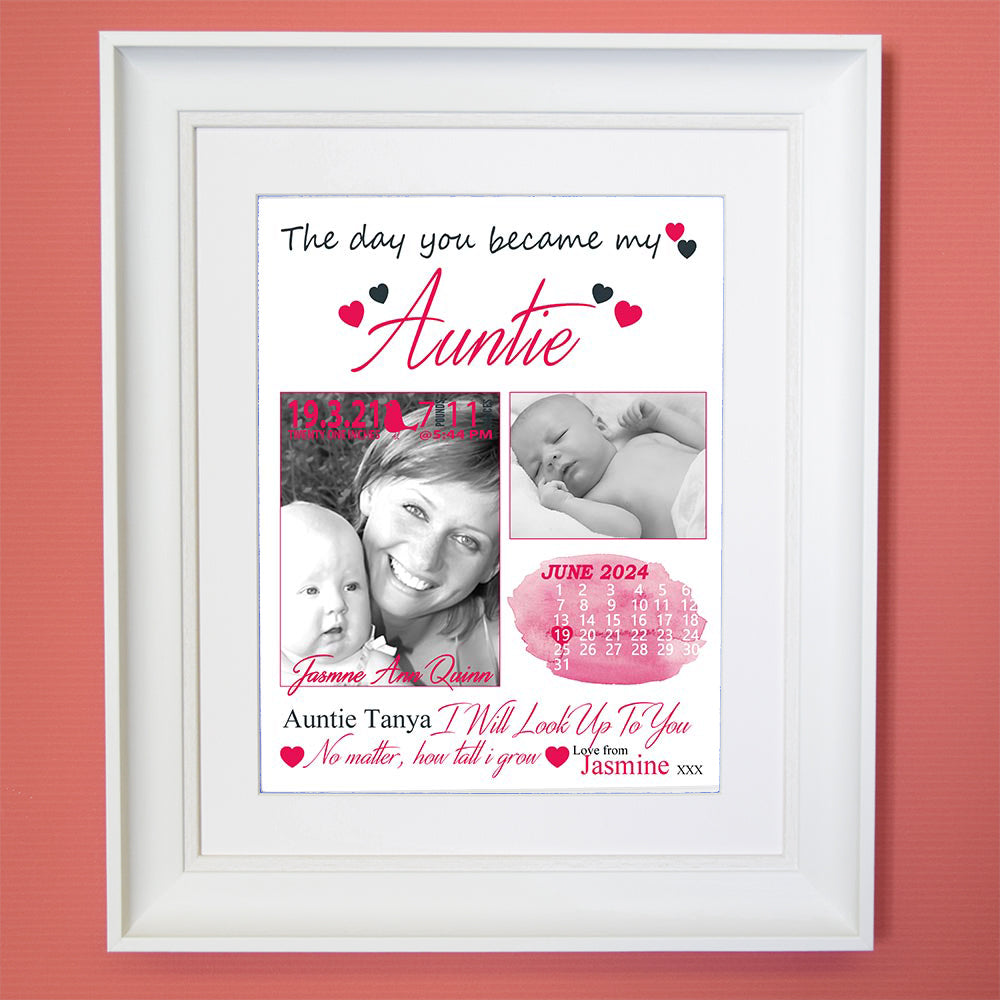 The Day You Became My Aunt Sentiment Gift Frame