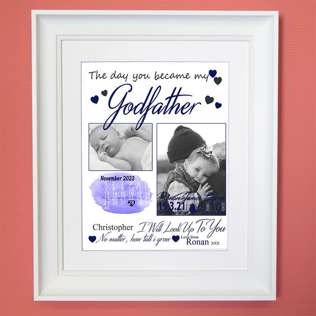 The Day You Became My Godparents Sentiment Gift Frame