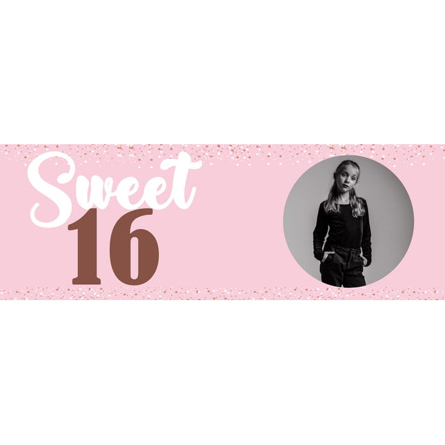 Sweet Sixteen Birthday Party Personalised Photo Banner