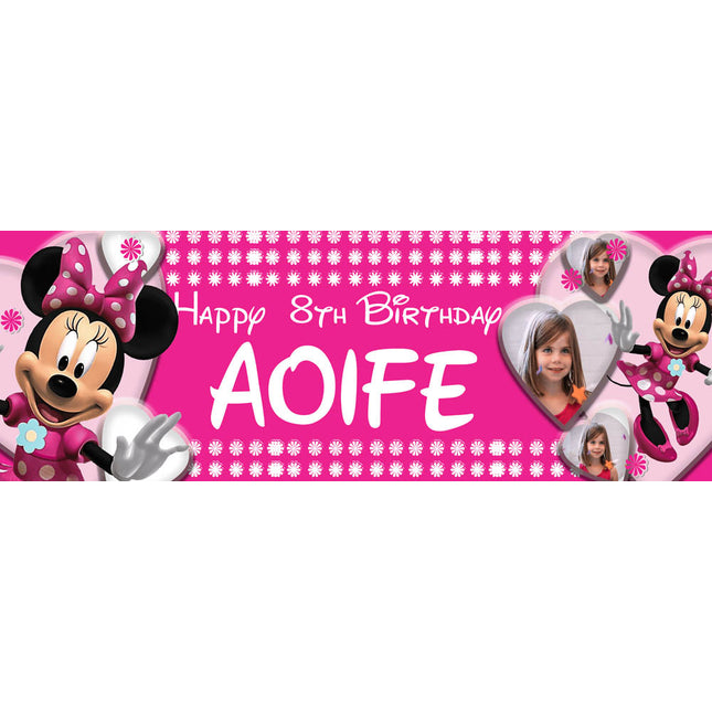 Minnie Mouse Disney Birthday Party Personalised Photo Banner