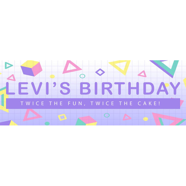 Geometric Birthday Party Personalised Photo Banner