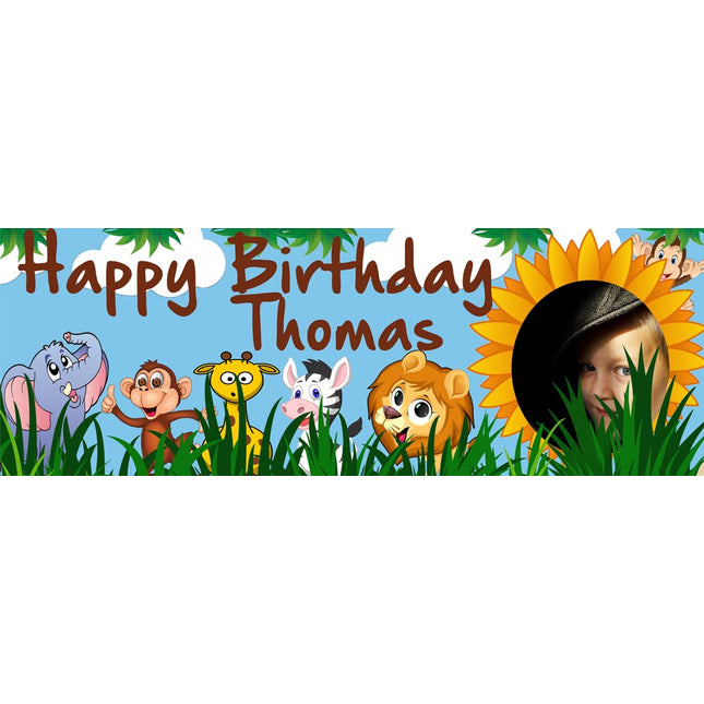 In The Jungle Birthday Party Personalised Photo Banner