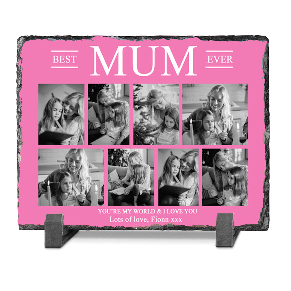 Best Mum Ever Photo Collage Slate