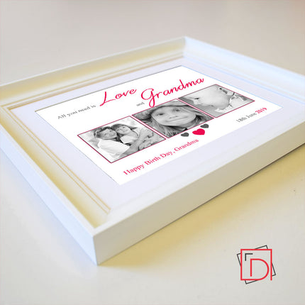 All You Need Is Love And Grandma Sentiment Gift Frame - Do More With Your Pictures