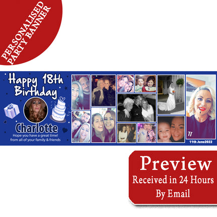 Its My 18th Party Mega 24 Photo Personalised Banner