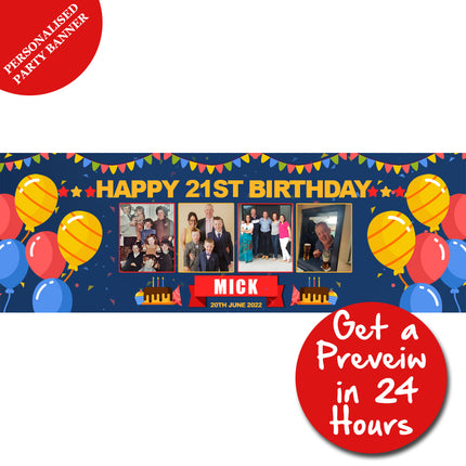 Its a 21st Photo Kind Of Birthday Party Personalised Banner