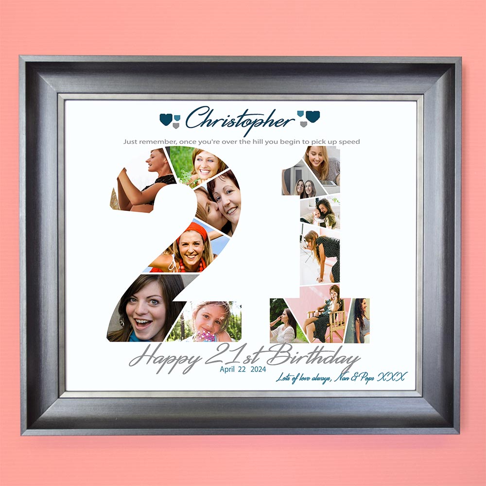 21st Birthday Anniversary Framed Photo Collage - Do More With Your Pictures