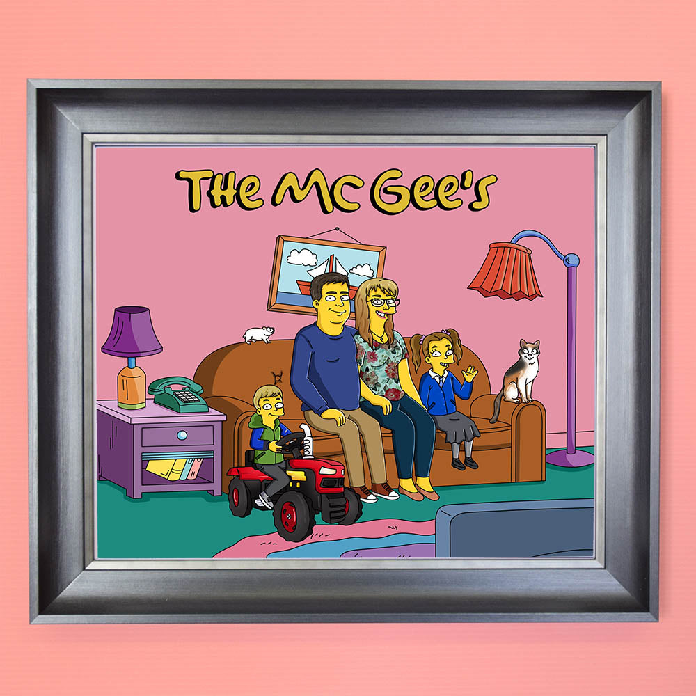 Simpsonfy Yourself - Hand Drawn Family Portrait from your Photo