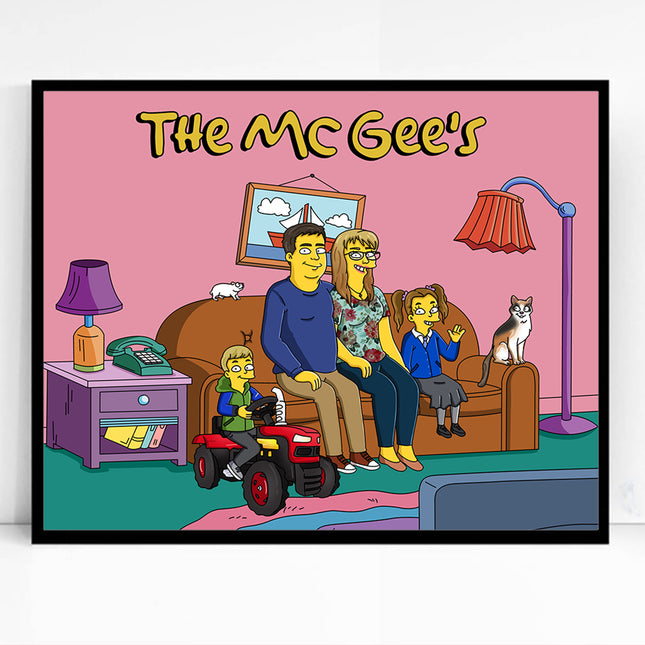 The Simpsons Family Caricature Portrait