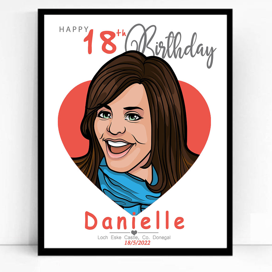 Half Body CartoonMeNow Hand Drawn Caricature Portrait Birthday Gift
