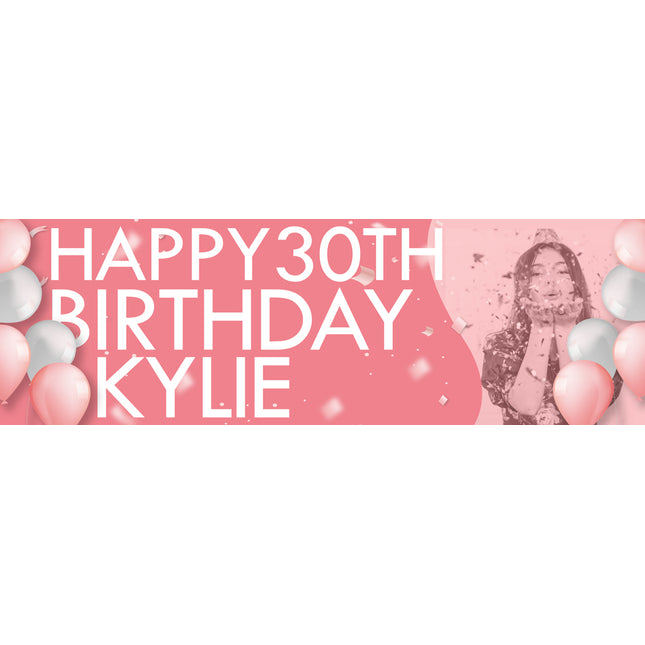 LARGE TEXT Filtered  30th Birthday Party Personalised Photo Banner