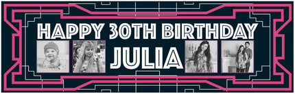 60s Disco 30th Birthday Personalised Photo Banner