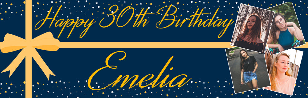 All Wrapped Up 30th Birthday Personalised Photo Banner