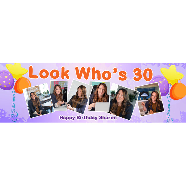 Lordy Lordy Look Whos 30 Personalised Photo Banner