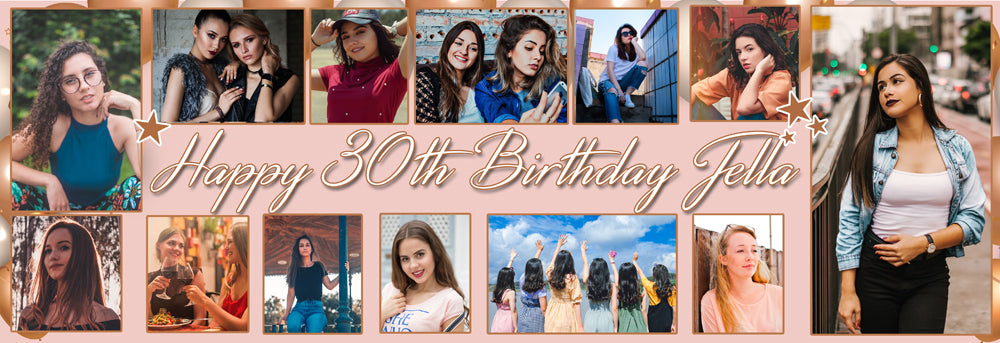 Its My 30th Party Personalised Photo Collage Banner