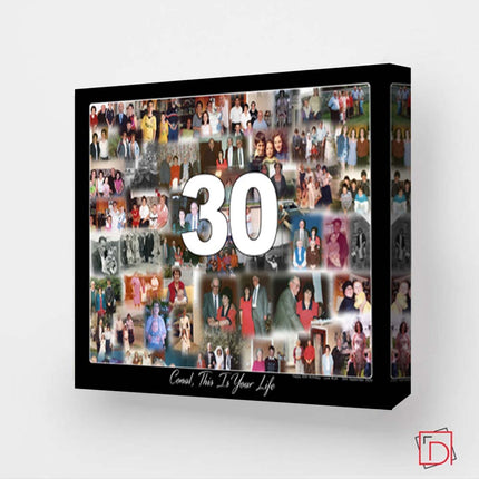 This IS Your Life 30th Birthday Blended Memories Framed Collage