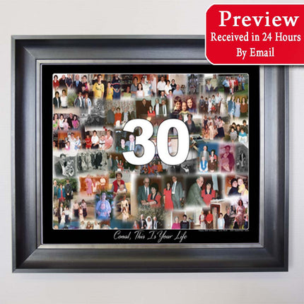 This IS Your Life 30th Birthday Blended Memories Framed Collage