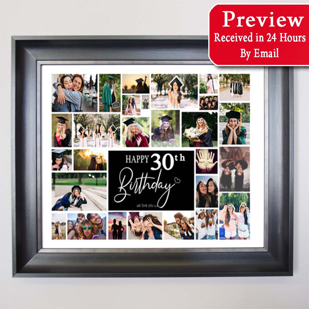 Happy 30th Birthday - This Is Your Life Framed Photo Collage Birthday Gift