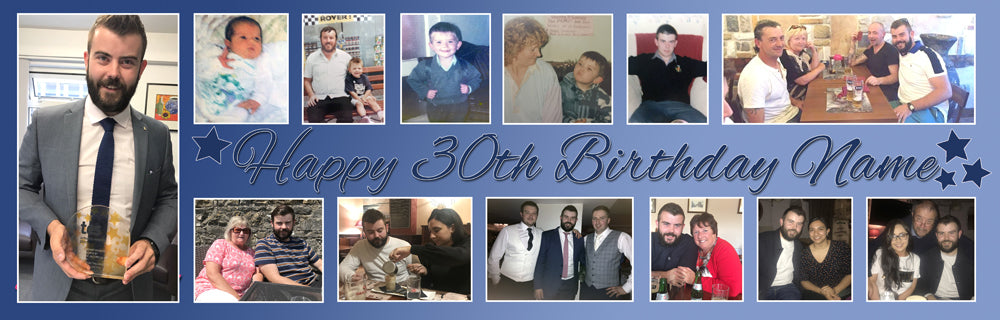 Its My 30th Party Personalised Photo Collage Banner