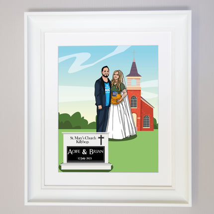 Going To The Chapel Full Body Caricature Wedding Gift