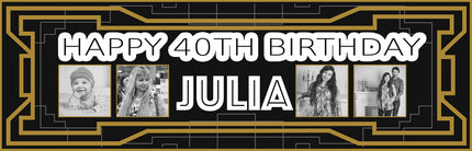 60s Disco Sign Personalised 40th Birthday Photo Banner