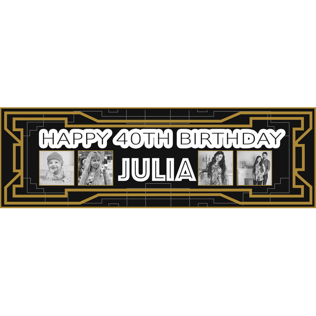 60s Disco Sign Personalised 40th Birthday Photo Banner