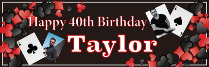 Roll The Dice 40th Birthday Personalised Photo Banner