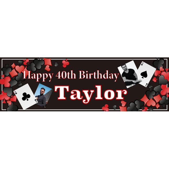 Roll The Dice 40th Birthday Personalised Photo Banner