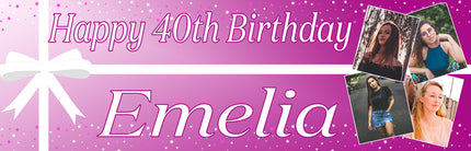 All Wrapped Up 40th Personalised Photo Banner