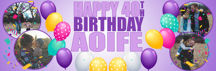 40th Birthday Circle It Up Personalised Photo Banner