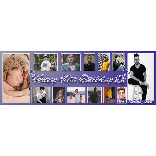 Its My 40th Party Personalised Photo Collage Banner