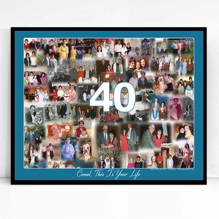 This Is Your Life 40th Birthday Blended Memories Framed Collage