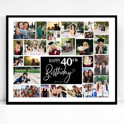 Happy 40th Birthday - This Is Your Life Framed Photo Collage Birthday Gift
