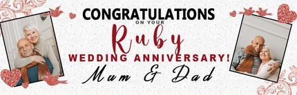 40th Ruby Anniversary Personalised Banner
