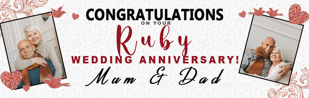 40th Ruby Anniversary Personalised Banner