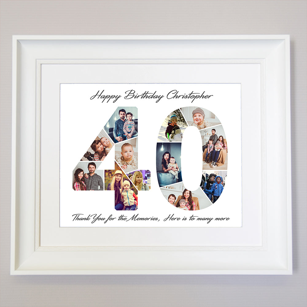 40th Ruby Anniversary Framed Photo Collage