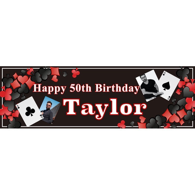 Roll The Dice 50th Birthday Personalised Photo Banner