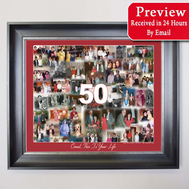This Is Your Life 50th Birthday Blended Memories Framed Collage