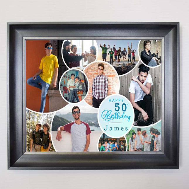 Its All Circles 50th  Birthday - This Is Your Life Framed Collage