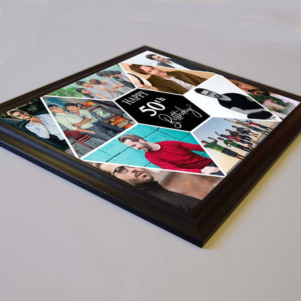 Its HERE 50th Birthday Gift- This Is Your Life Framed Photo Collage